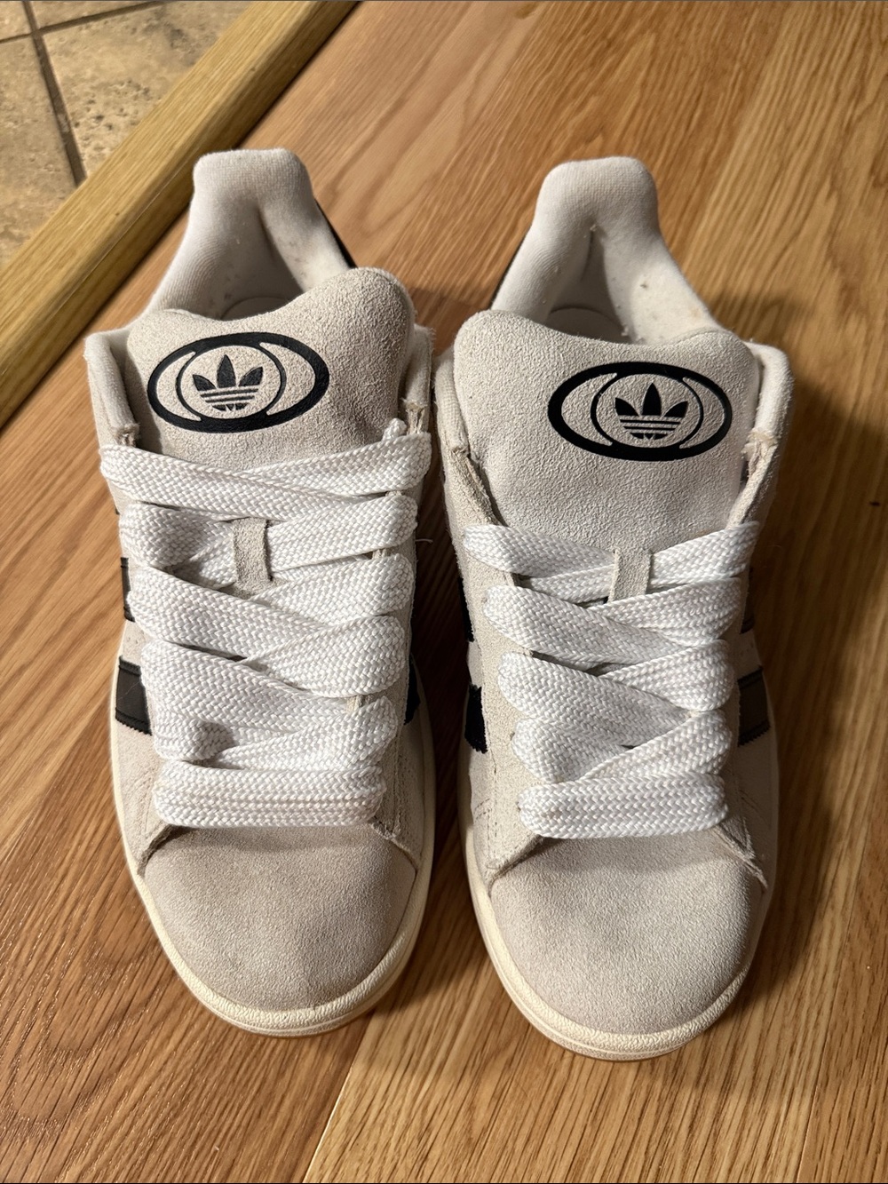 adidas White and Black Suede Low-Top Sneakers